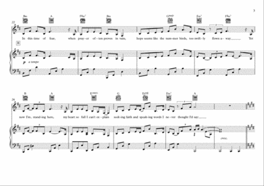 When You Believe (From The Prince Of Egypt) Piano, Vocal, Guitar scores gallery preview page 3