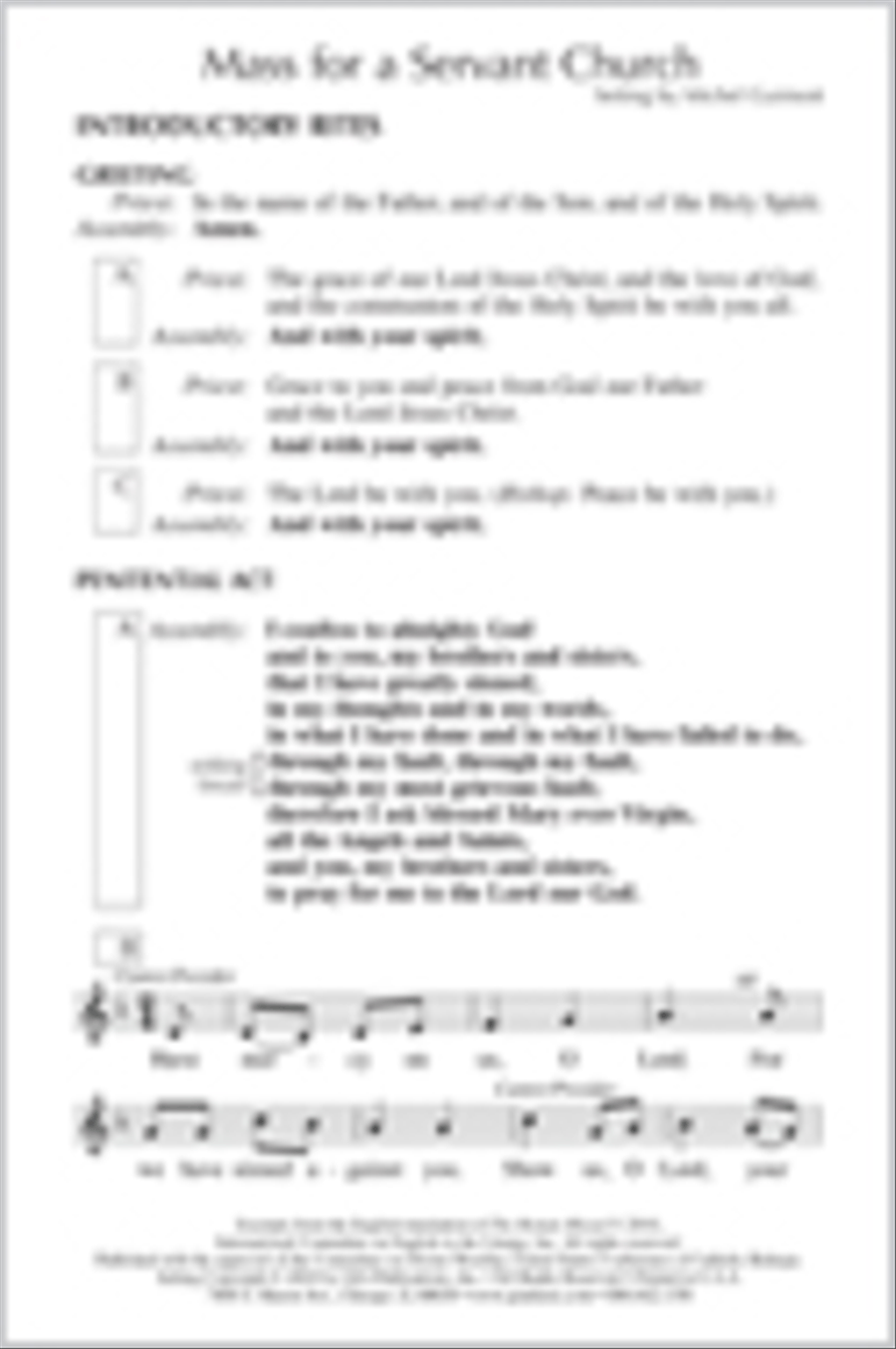 Mass for a Servant Church - Assembly