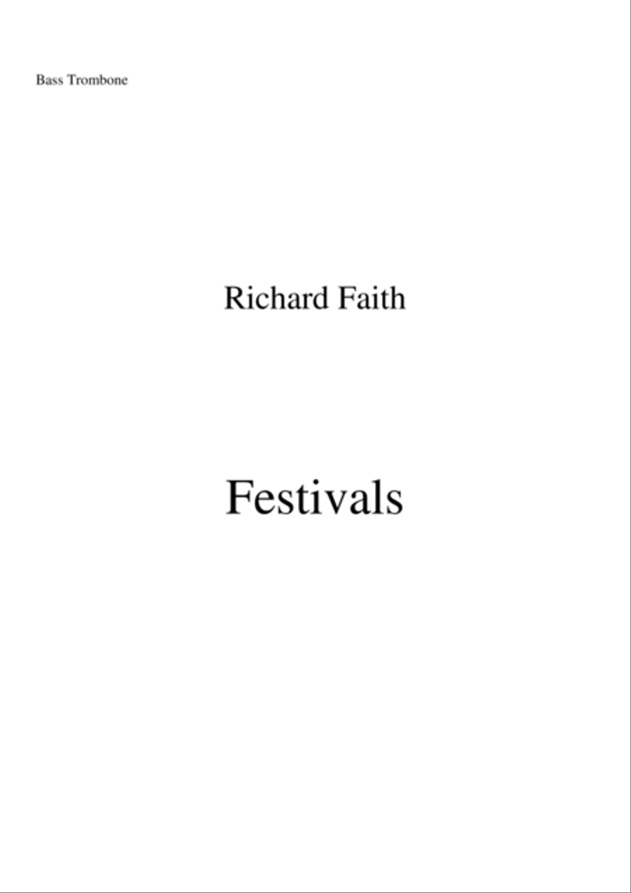 Richard Faith/László Veres: Festivals for concert band : bass trombone part (trombone III) Concert Band scores gallery preview page 1