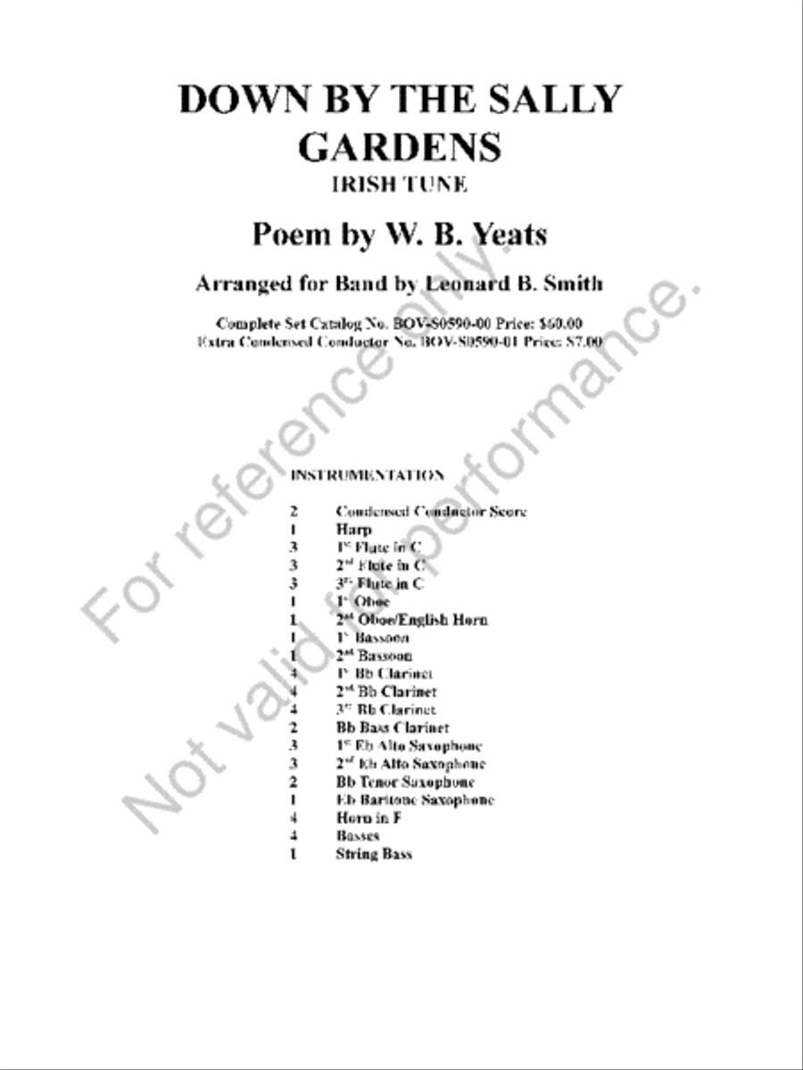 Down By The Sally Gardens Concert Band scores gallery preview page 2
