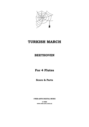 Book cover for TURKISH MARCH from the Ruins of Athens for 4 flutes - BEETHOVEN