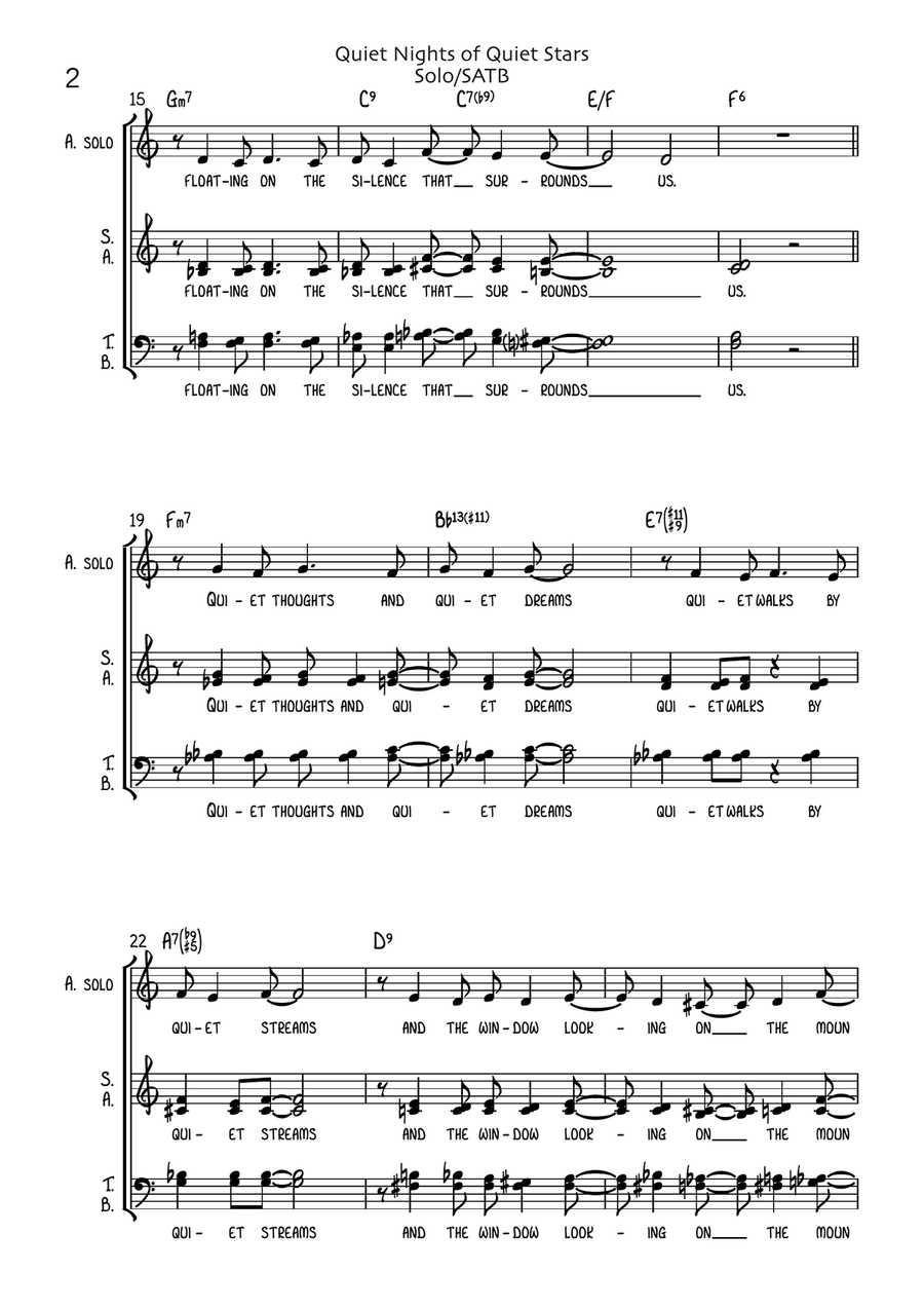 Quiet Nights Of Quiet Stars (corcovado) Divisi scores gallery preview page 2