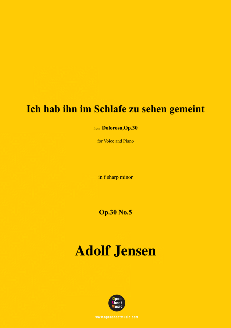 A. Jensen-Ich hab ihn im Schlafe zu sehen gemeint,Op.30 No.5,in f sharp minor Voice scores gallery preview page 1