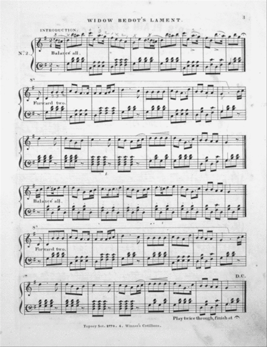 Winner's Plain and Fancy Cotillons Piano Solo scores gallery preview page 3