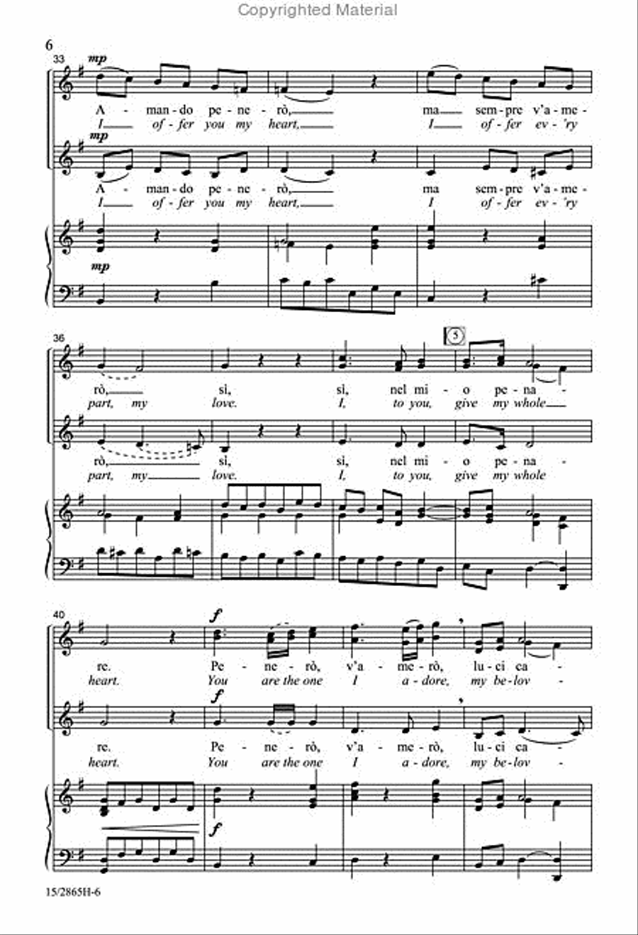 Per la gloria d'adorarvi SSA scores gallery preview page 5