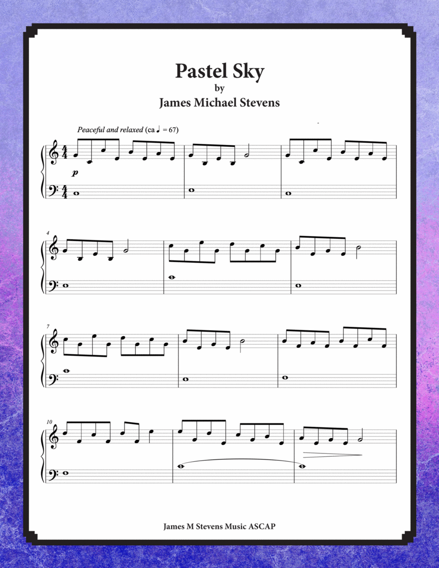 Pastel Sky Piano Solo scores gallery preview page 1