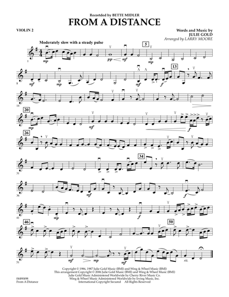 From a Distance (arr. Larry Moore) - Violin 2
