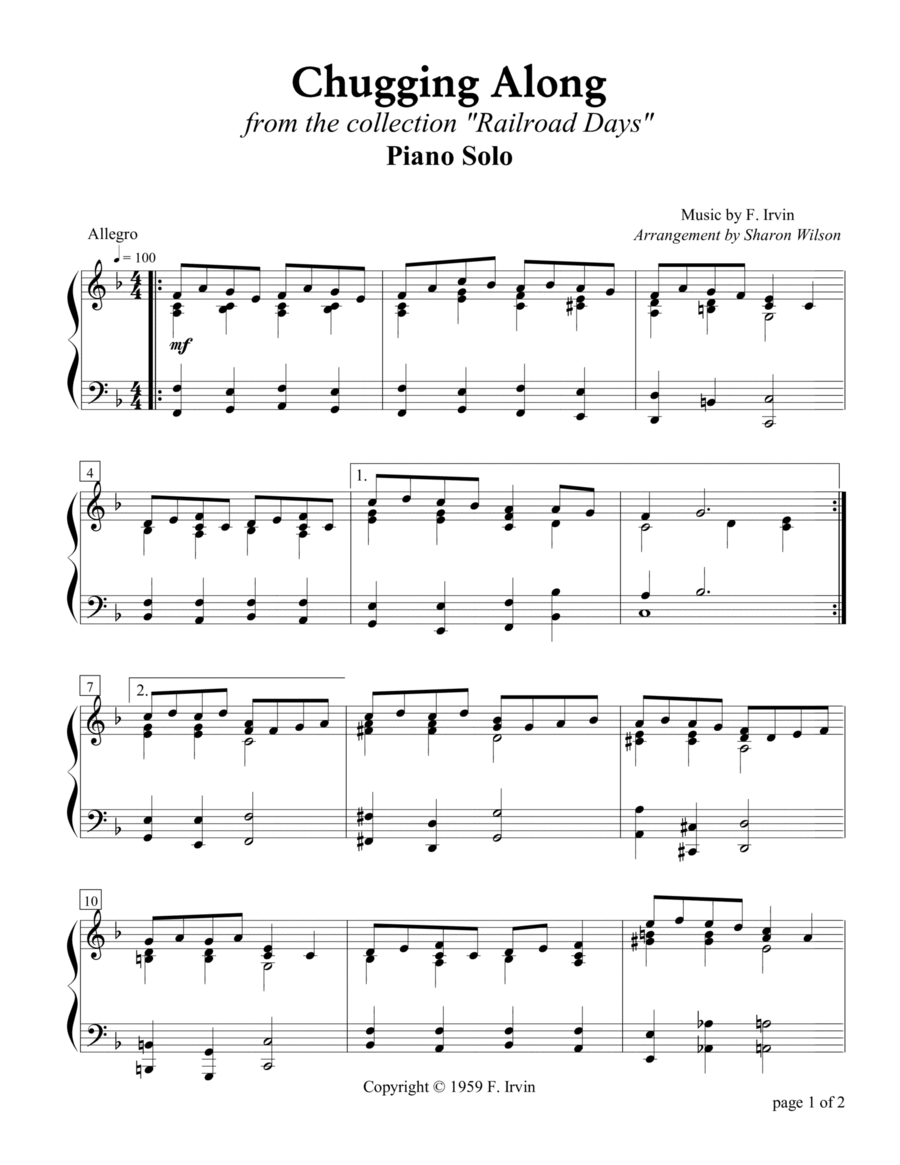 Chugging Along Piano Method scores gallery preview page 1