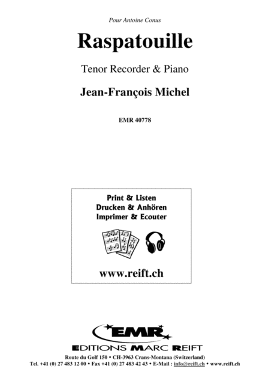 Raspatouille Tenor Recorder scores gallery preview page 1