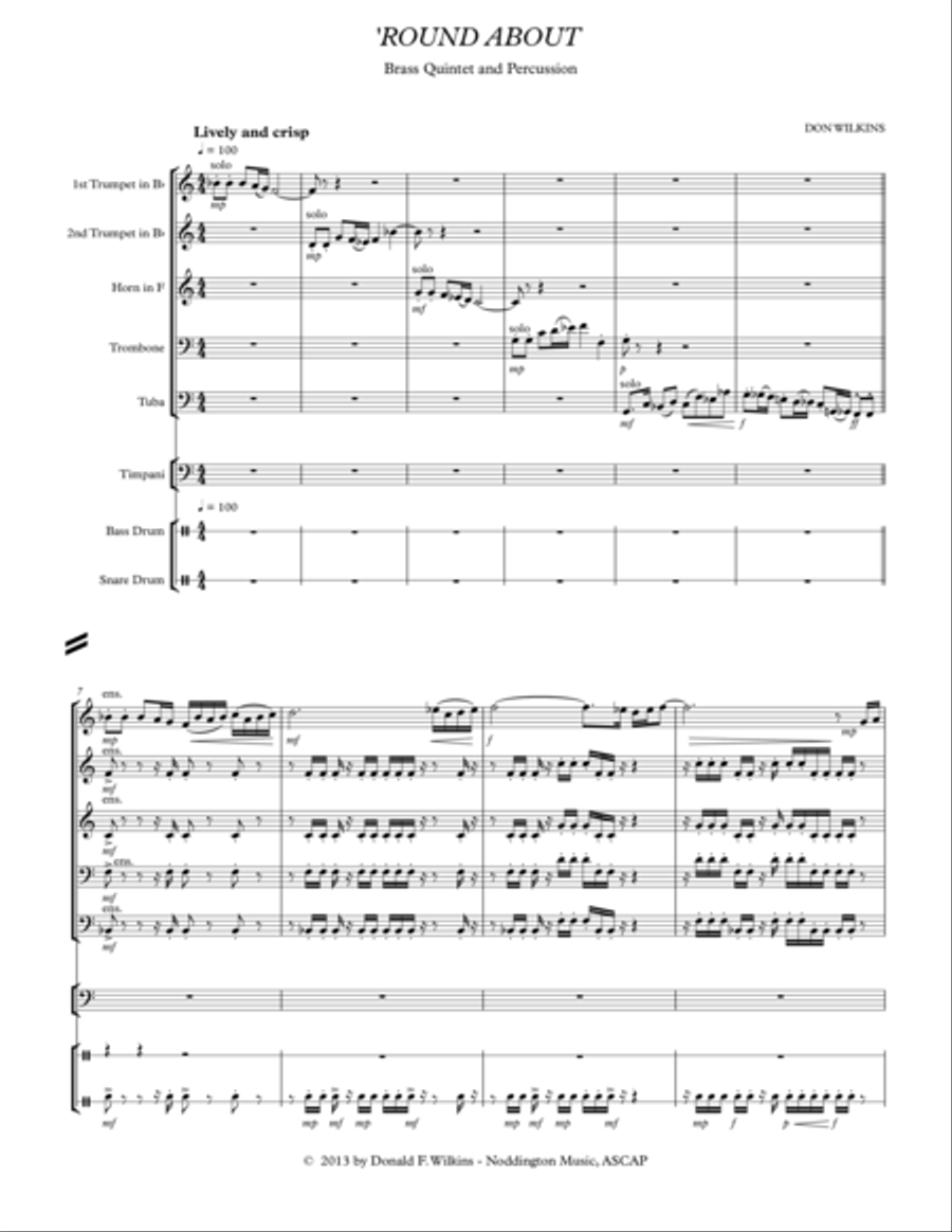 'Round About 'Round About Percussion Ensemble scores gallery preview page 1