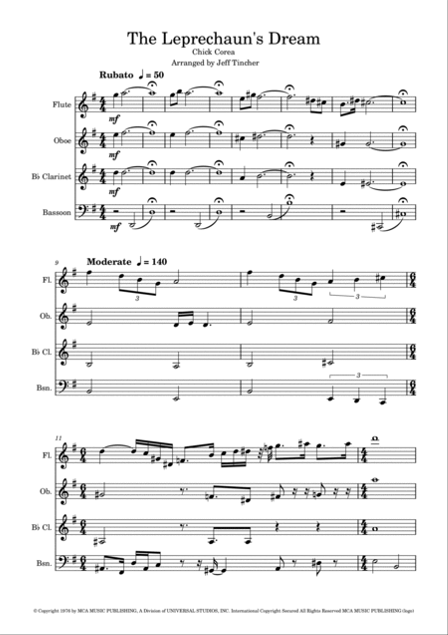 The Leprechaun's Dream Woodwind Quartet scores gallery preview page 2