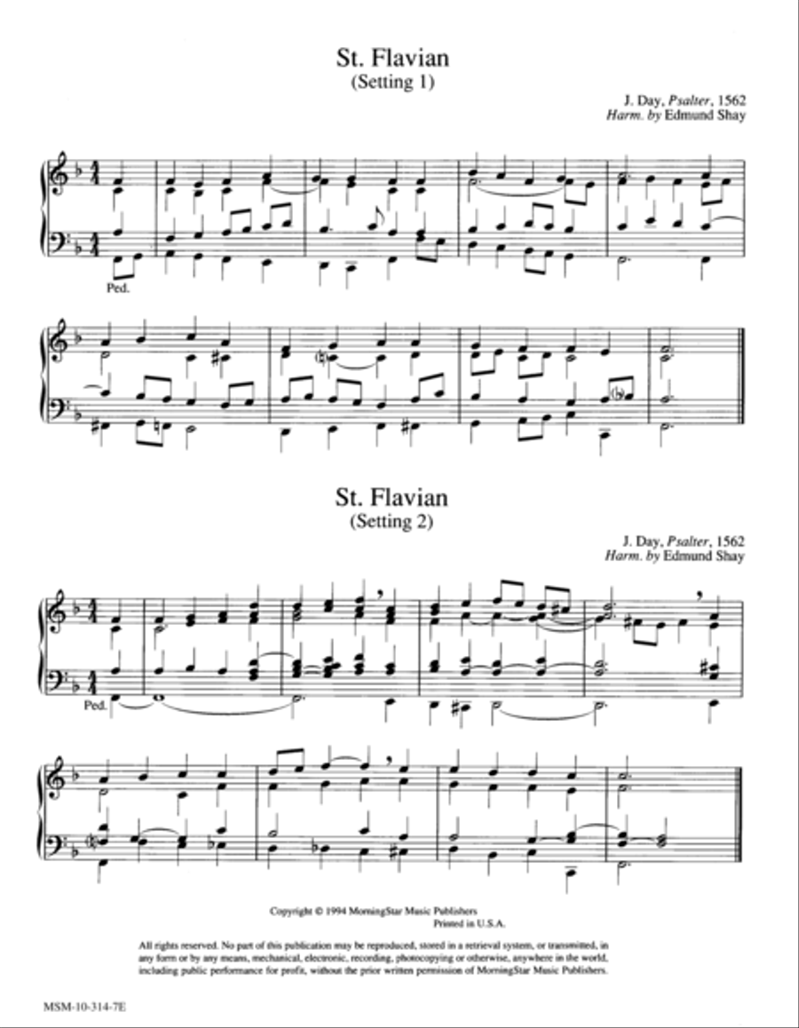 St. Flavian (2 settings) St. Flavian (2 settings) Organ scores gallery preview page 1