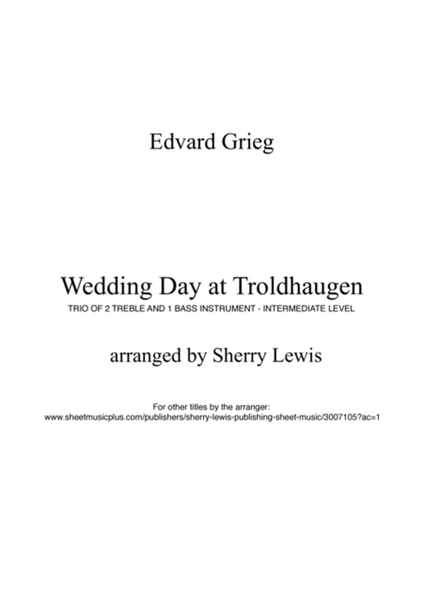 WEDDING DAY AT TROLDHAUGEN String Trio for 2 treble and 1 bass instrument, Intermediate Level image number null