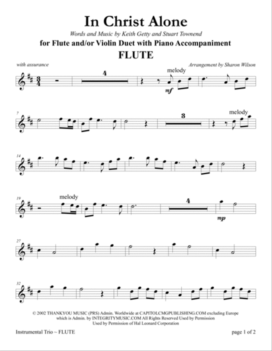 In Christ Alone Flute scores gallery preview page 3