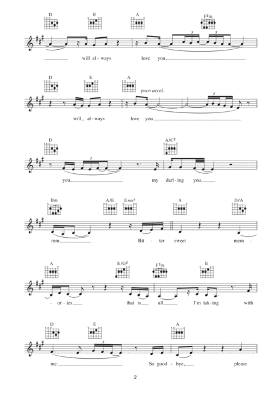 I Will Always Love You Piano scores gallery preview page 2