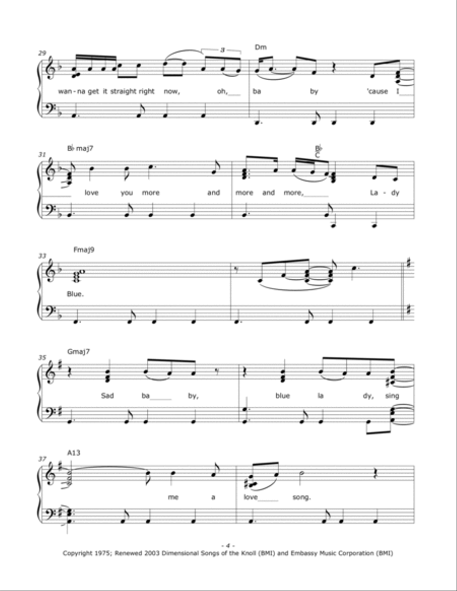 Lady Blue Lady Blue Voice scores gallery preview page 4