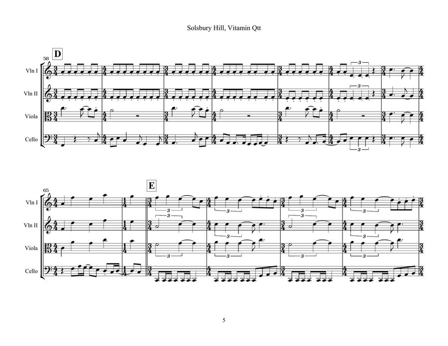 Solsbury Hill String Quartet scores gallery preview page 5