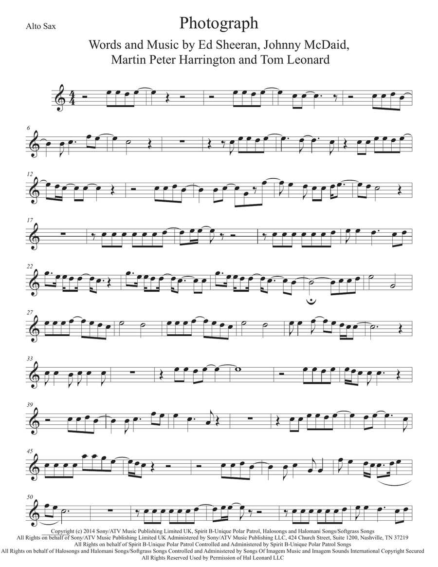 Photograph Photograph Alto Saxophone scores gallery preview page 1