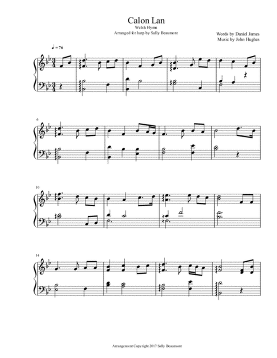 Calon Lan - Welsh Hymn - Solo Harp image number null