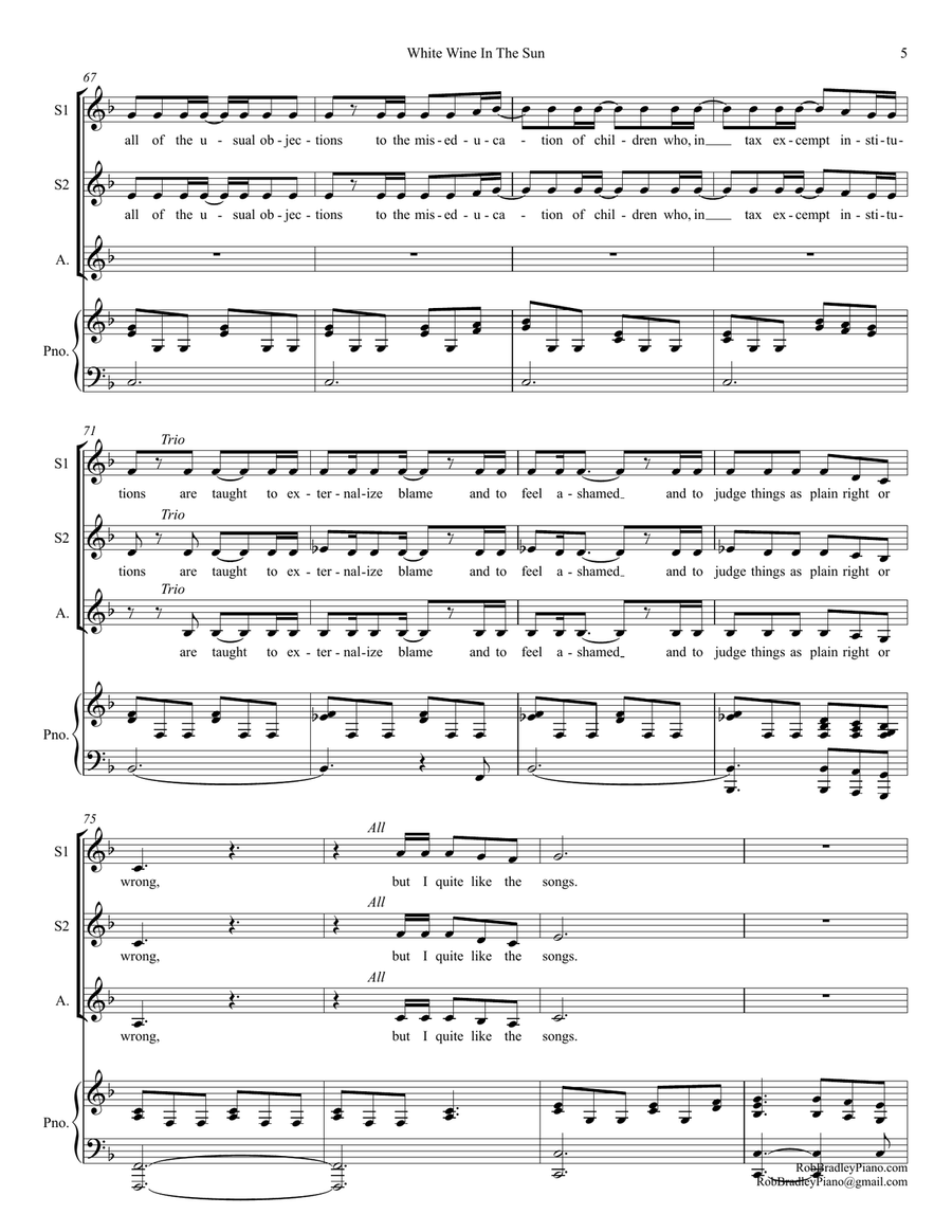 White Wine In The Sun White Wine In The Sun SSA scores gallery preview page 5