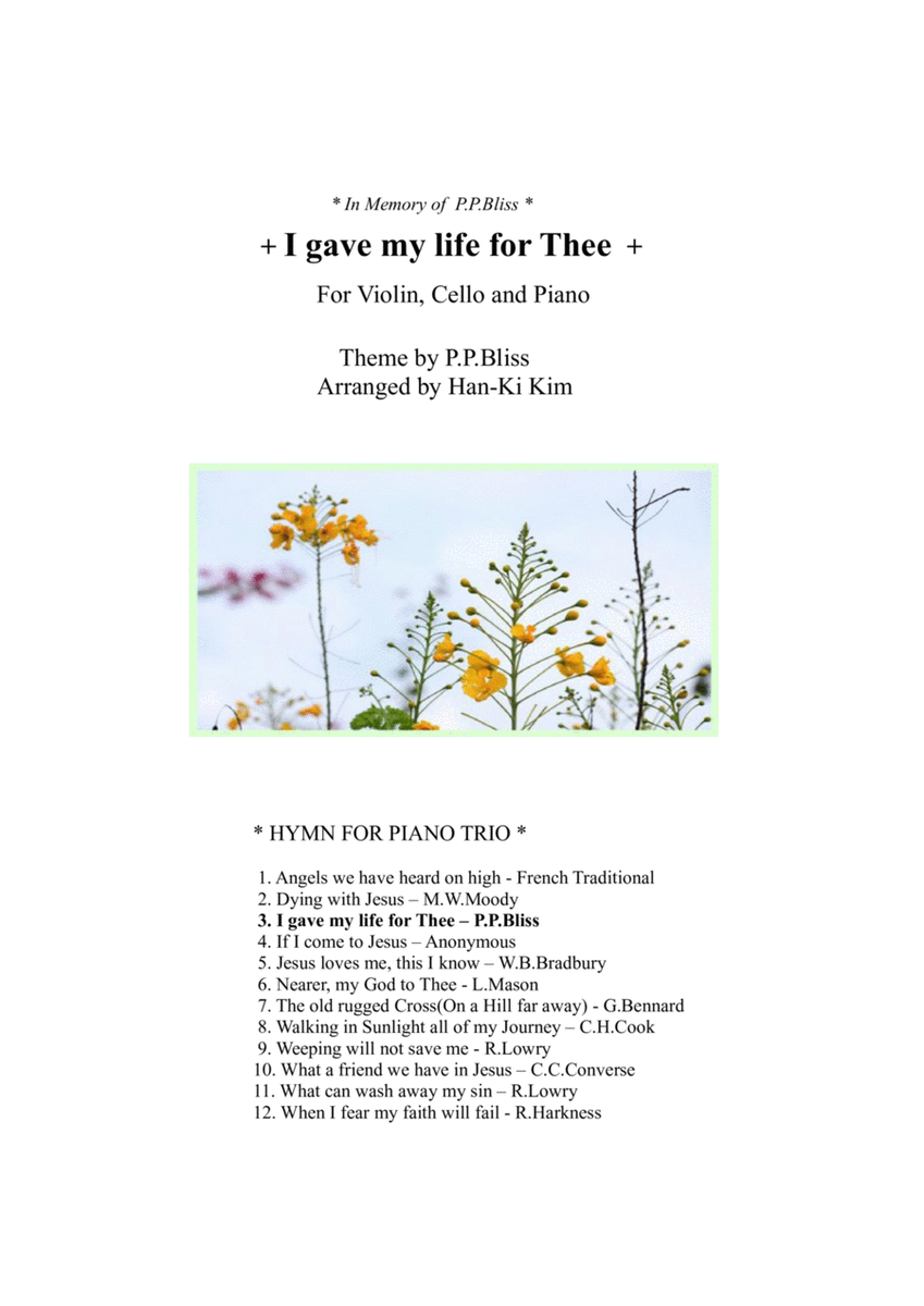 I gave my life for Thee (For Piano Trio) image number null