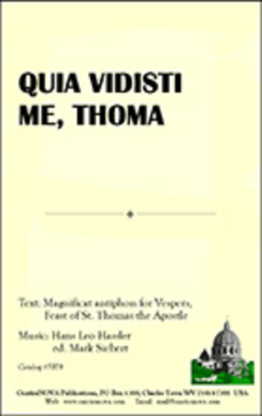 Quia vidisti me, Thomas 4-Part scores gallery preview page 1
