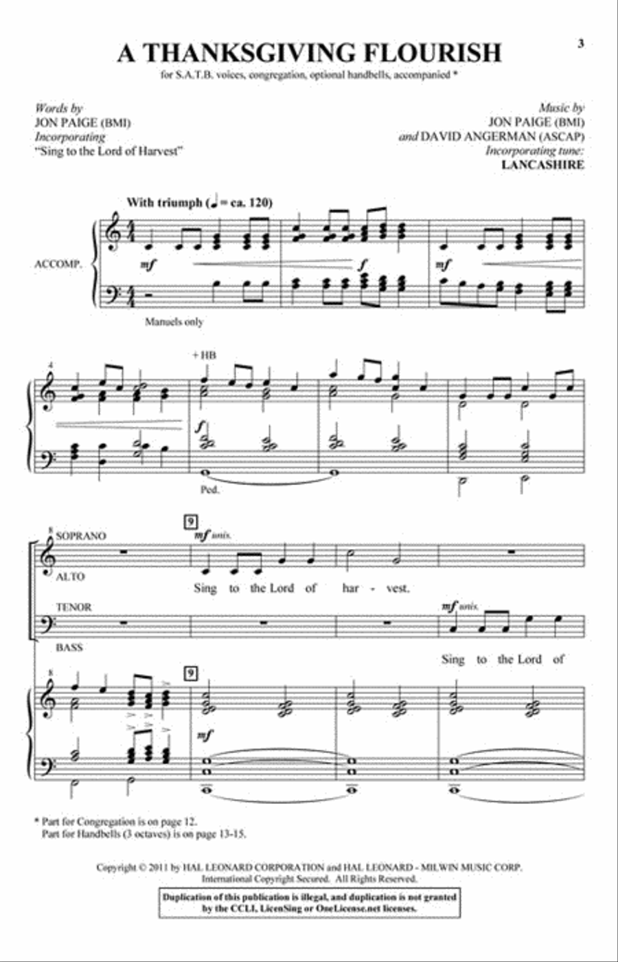 A Thanksgiving Flourish 4-Part scores gallery preview page 2