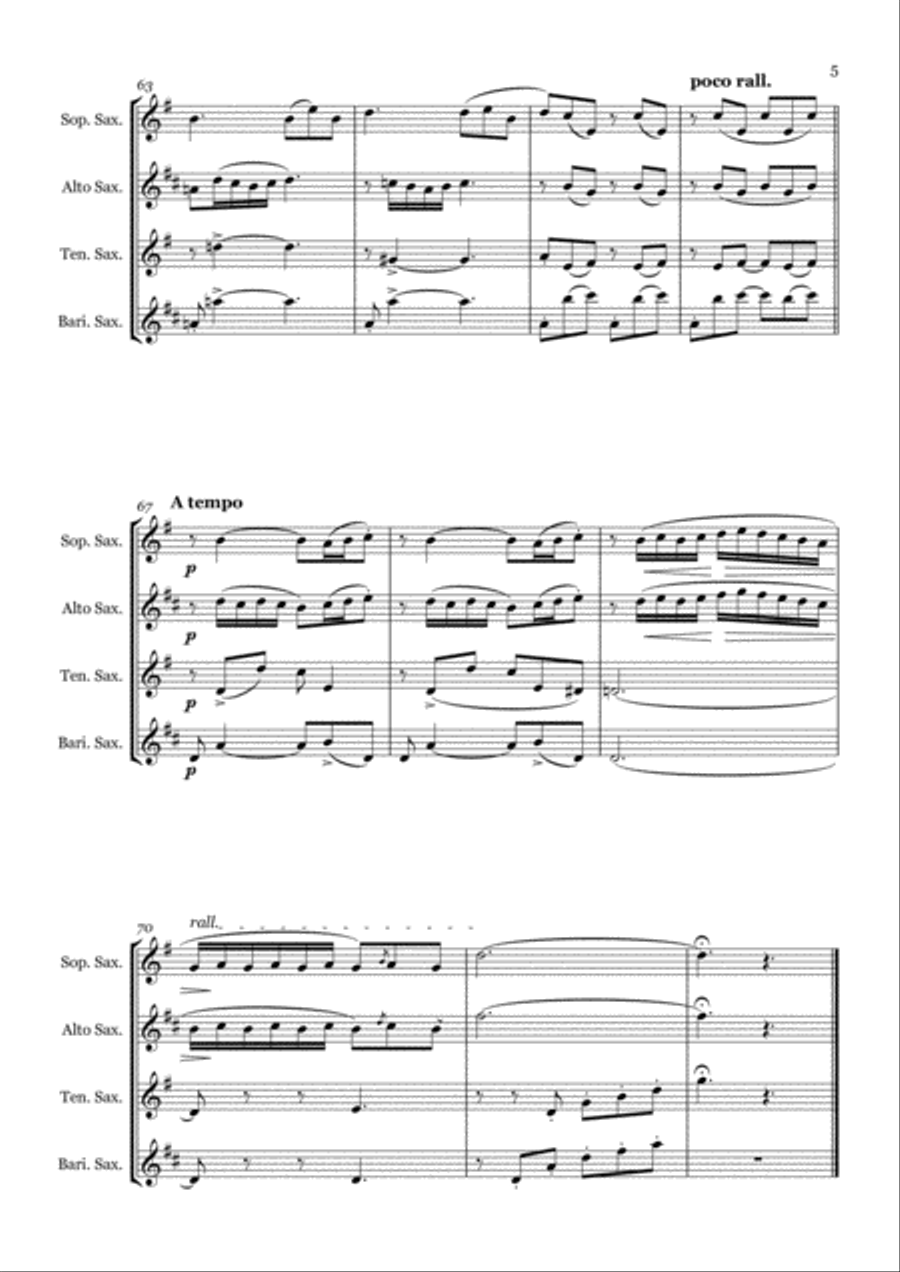 Flower Duet from Lakmé (Delibes) - Saxophone quartet (SATB) Saxophone Quartet scores gallery preview page 5