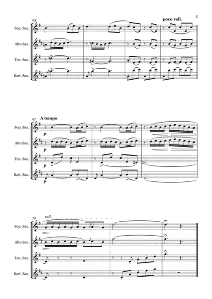 Flower Duet from Lakmé (Delibes) - Saxophone quartet (SATB) by Leo Delibes SATB - Digital Sheet Music