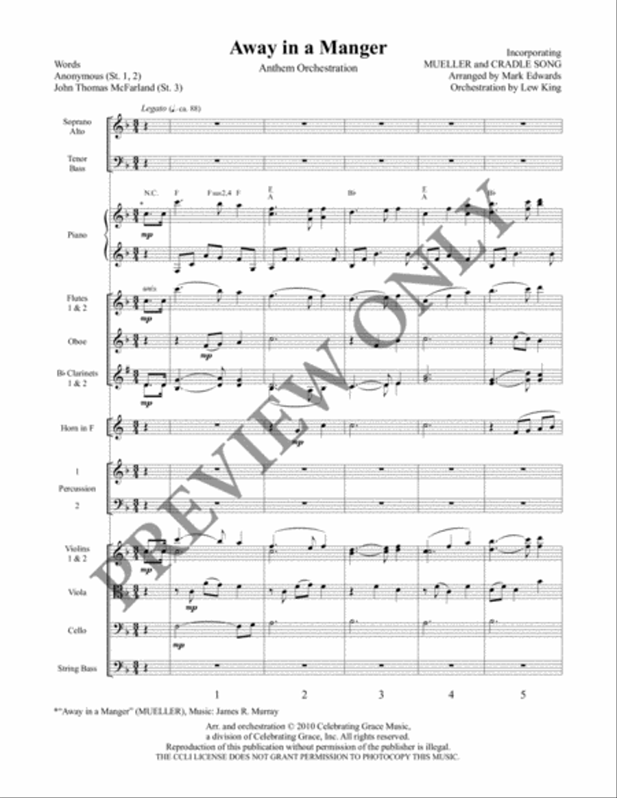 Away in a Manger Away in a Manger 4-Part scores gallery preview page 2