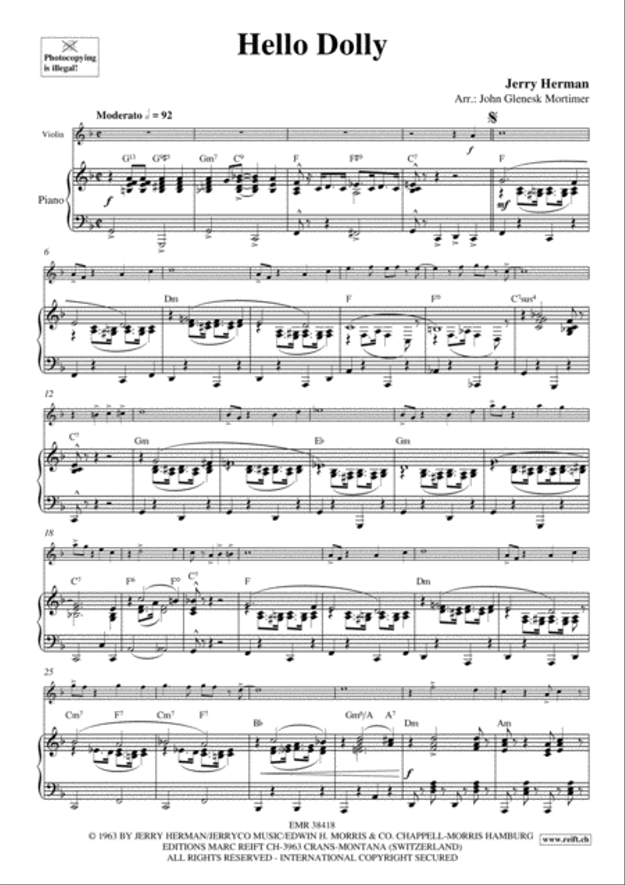 Hello Dolly Hello Dolly Violin Solo scores gallery preview page 3