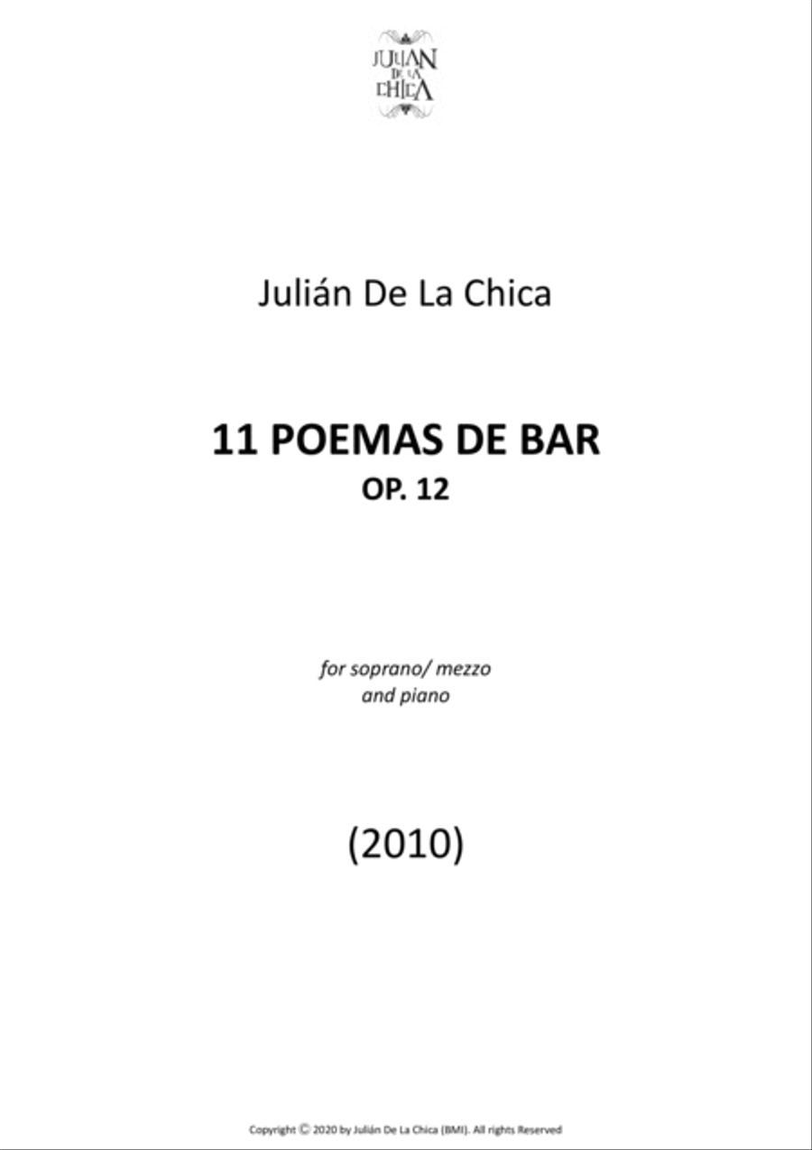 De La Chica: Poemas de bar, Op. 12