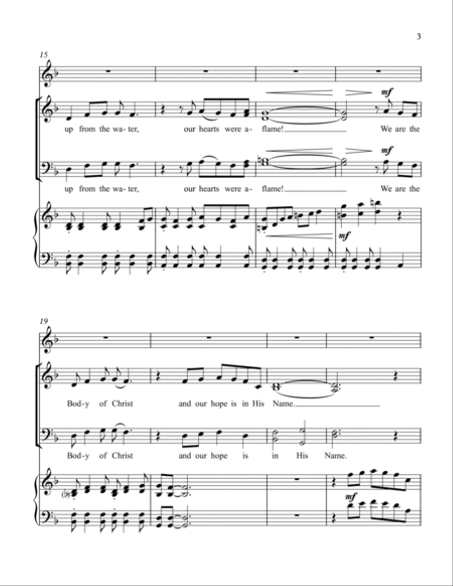We Are The Body of Christ (SATB, Piano, Opt. Flute) 4-Part scores gallery preview page 3
