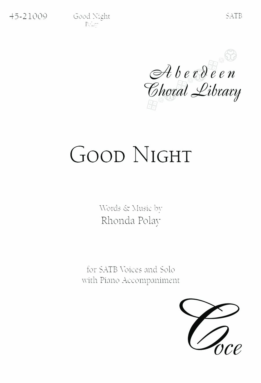 Good Night 4-Part scores gallery preview page 1