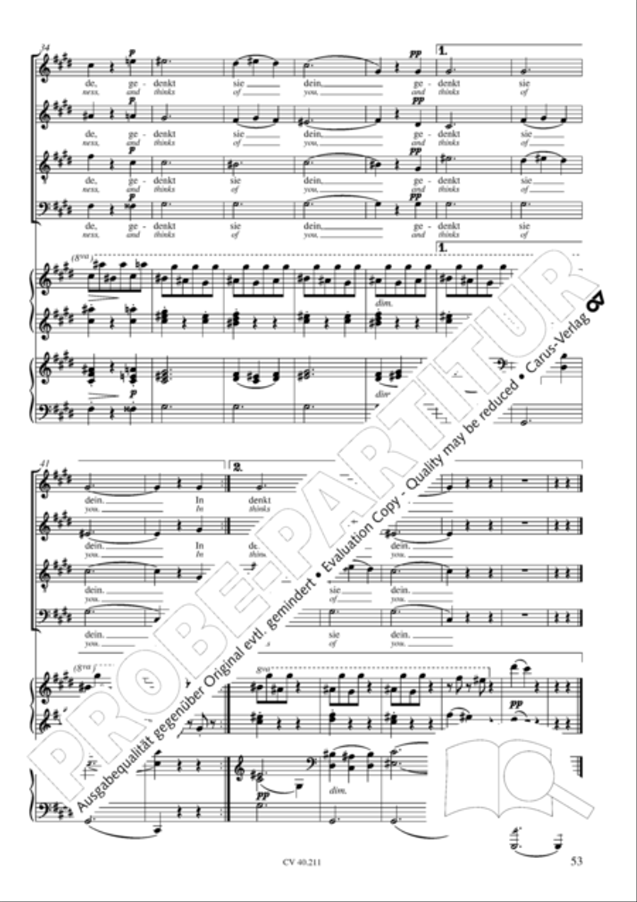 Liebeslieder-Walzer, Op. 52 Choir scores gallery preview page 54