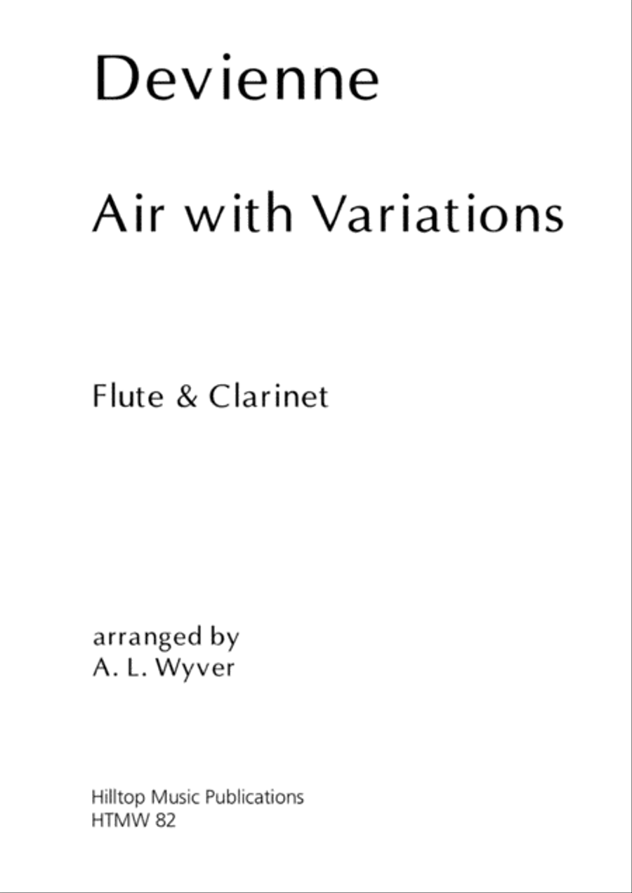 Devienne Air And Variation arr. flute and clarinet Woodwind Duet scores gallery preview page 1
