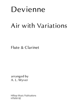 Book cover for Devienne Air And Variation arr. flute and clarinet