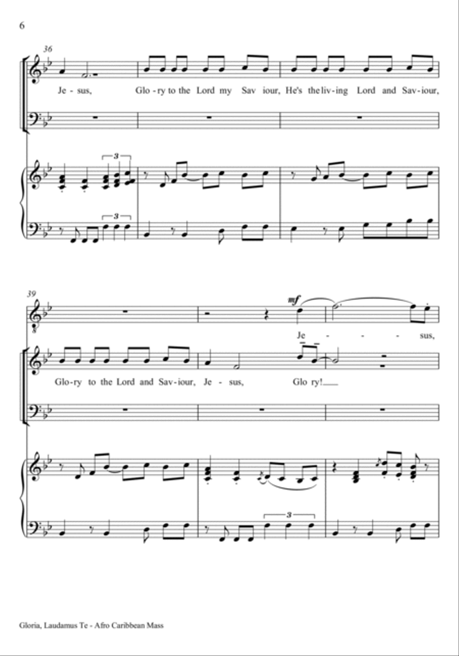 Gloria - Laudamus Te 4-Part scores gallery preview page 5