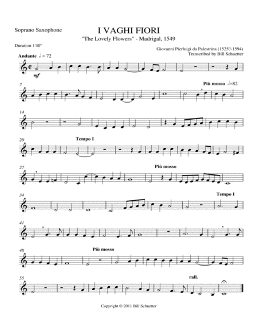 Vaghi Fiori Saxophone Quartet scores gallery preview page 3
