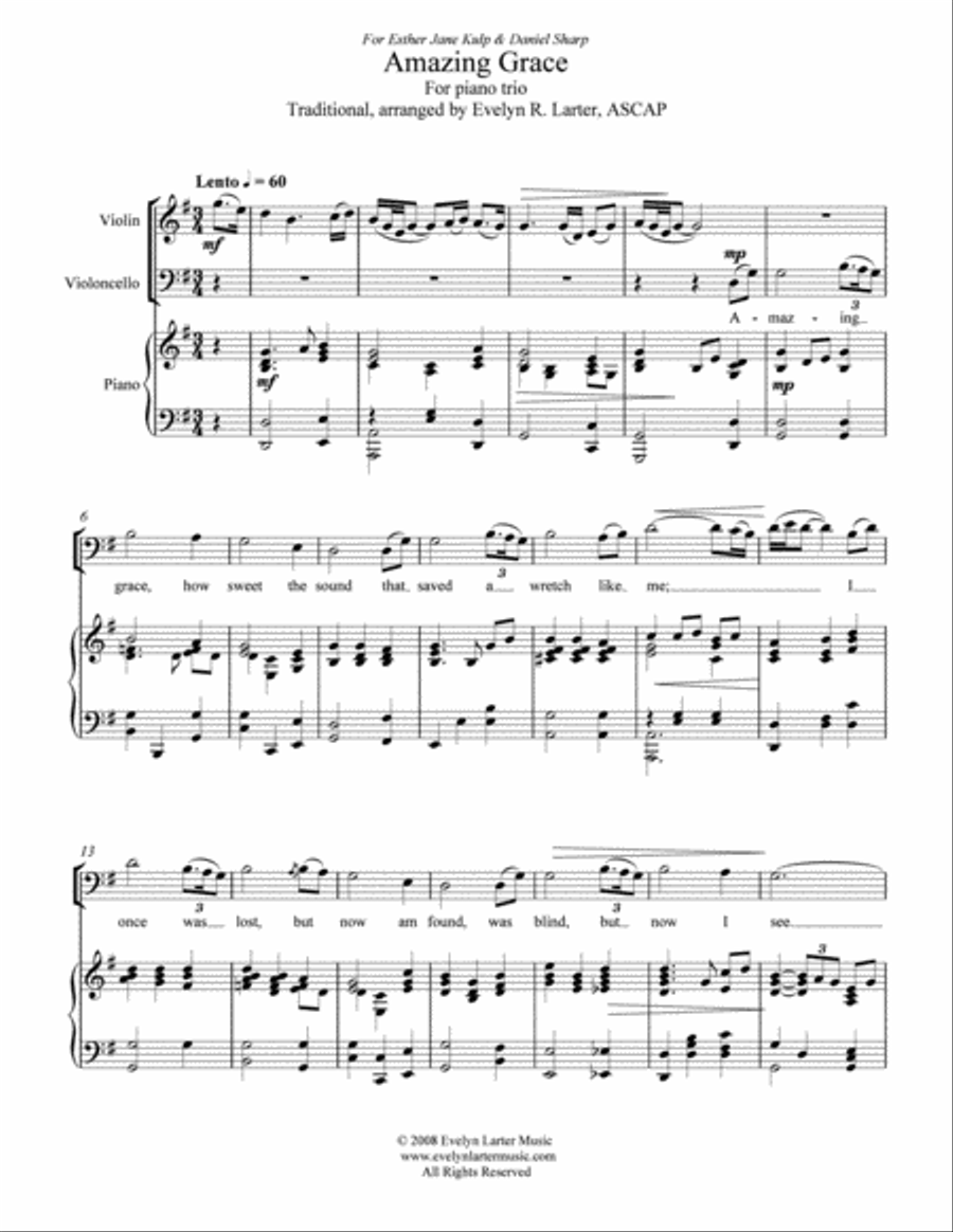 How Sweet The Sound - Hymn Arrangements for Piano Trio Piano Trio scores gallery preview page 3