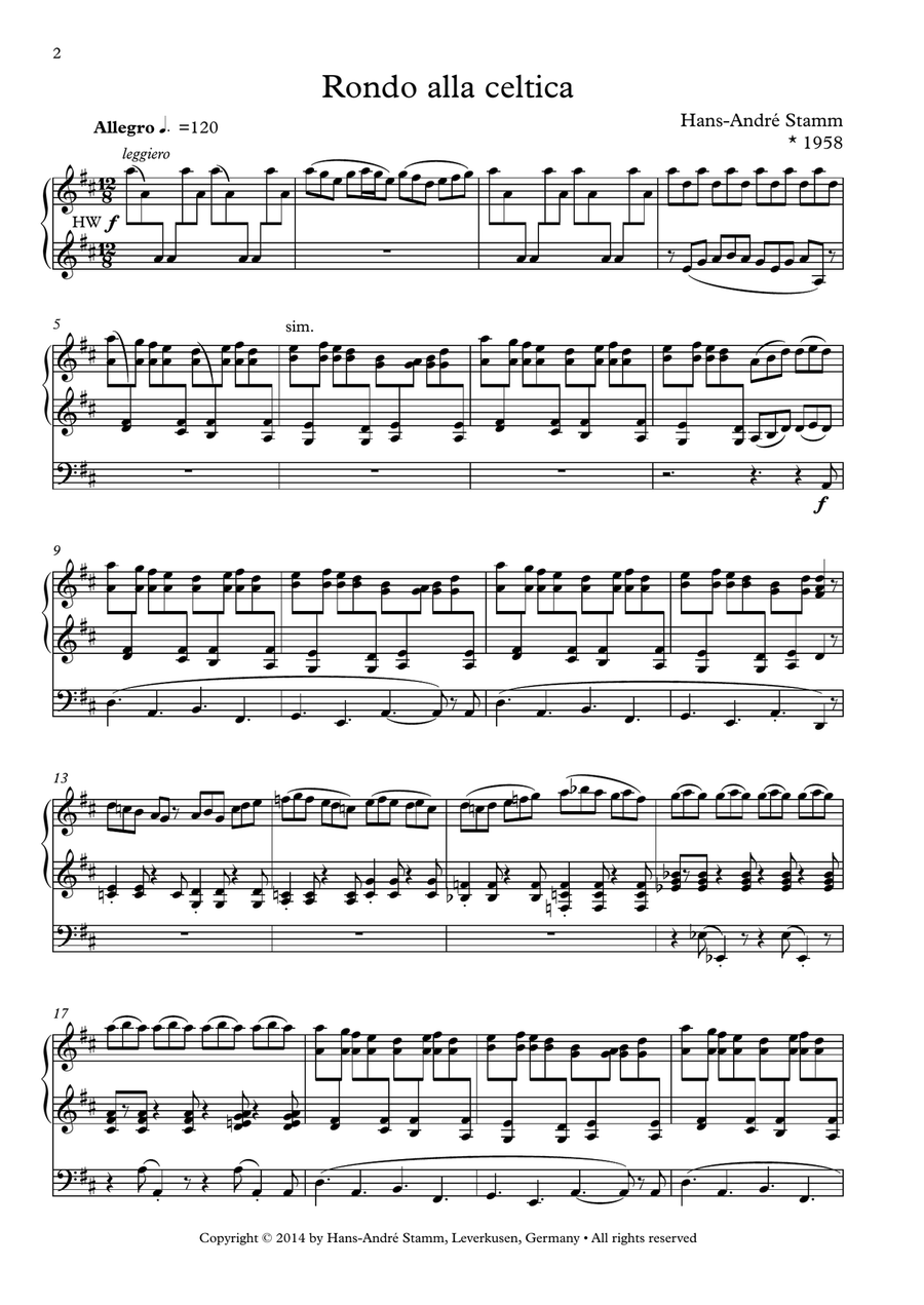 Rondo alla celtica for organ Celtic Fiddle scores gallery preview page 2
