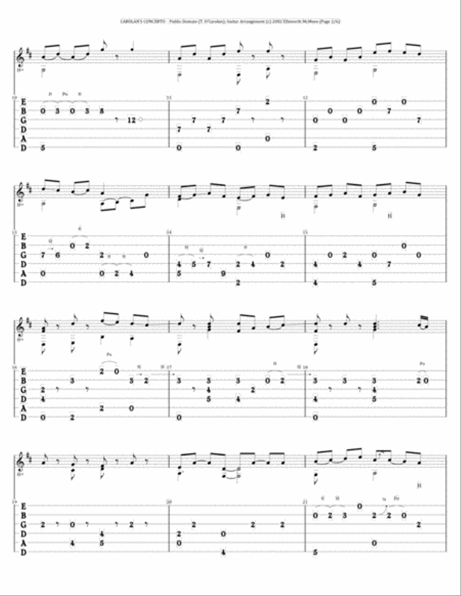 Carolan's Concerto (For Fingerstyle Guitar Tuned Drop D) Acoustic Guitar scores gallery preview page 2