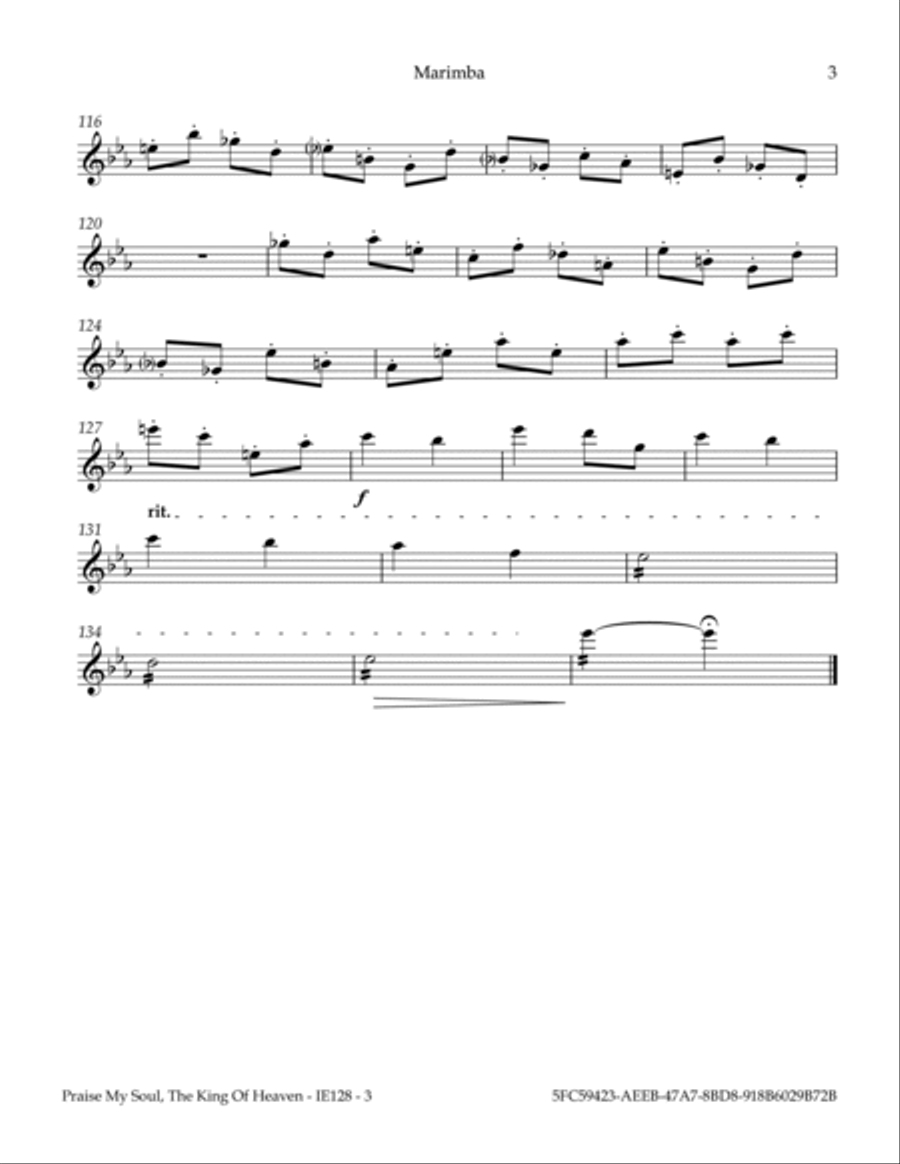 Praise, My Soul, The King Of Heaven Full Orchestra scores gallery preview page 4