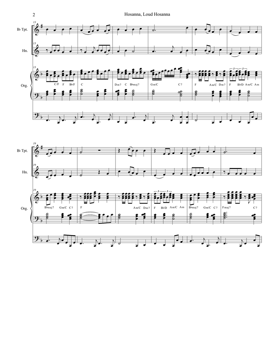 Hosanna, Loud Hosanna (with 
