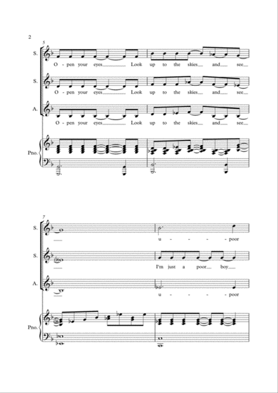 Bohemian Rhapsody Bohemian Rhapsody SSA scores gallery preview page 2