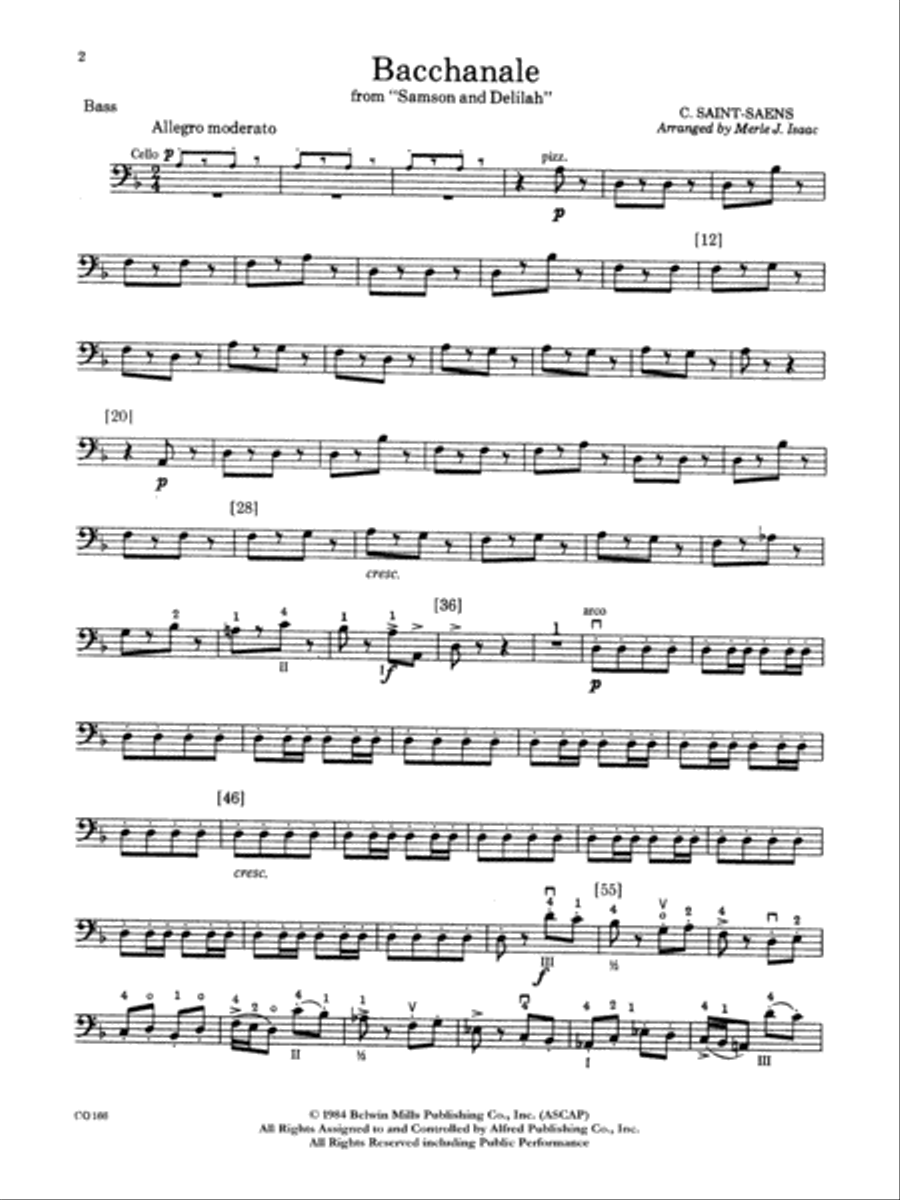 Bacchanale from Samson and Delilah: String Bass Full Orchestra scores gallery preview page 1