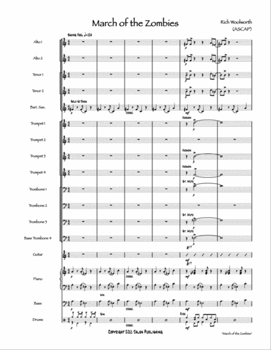 March of the Zombies Jazz Ensemble scores gallery preview page 2