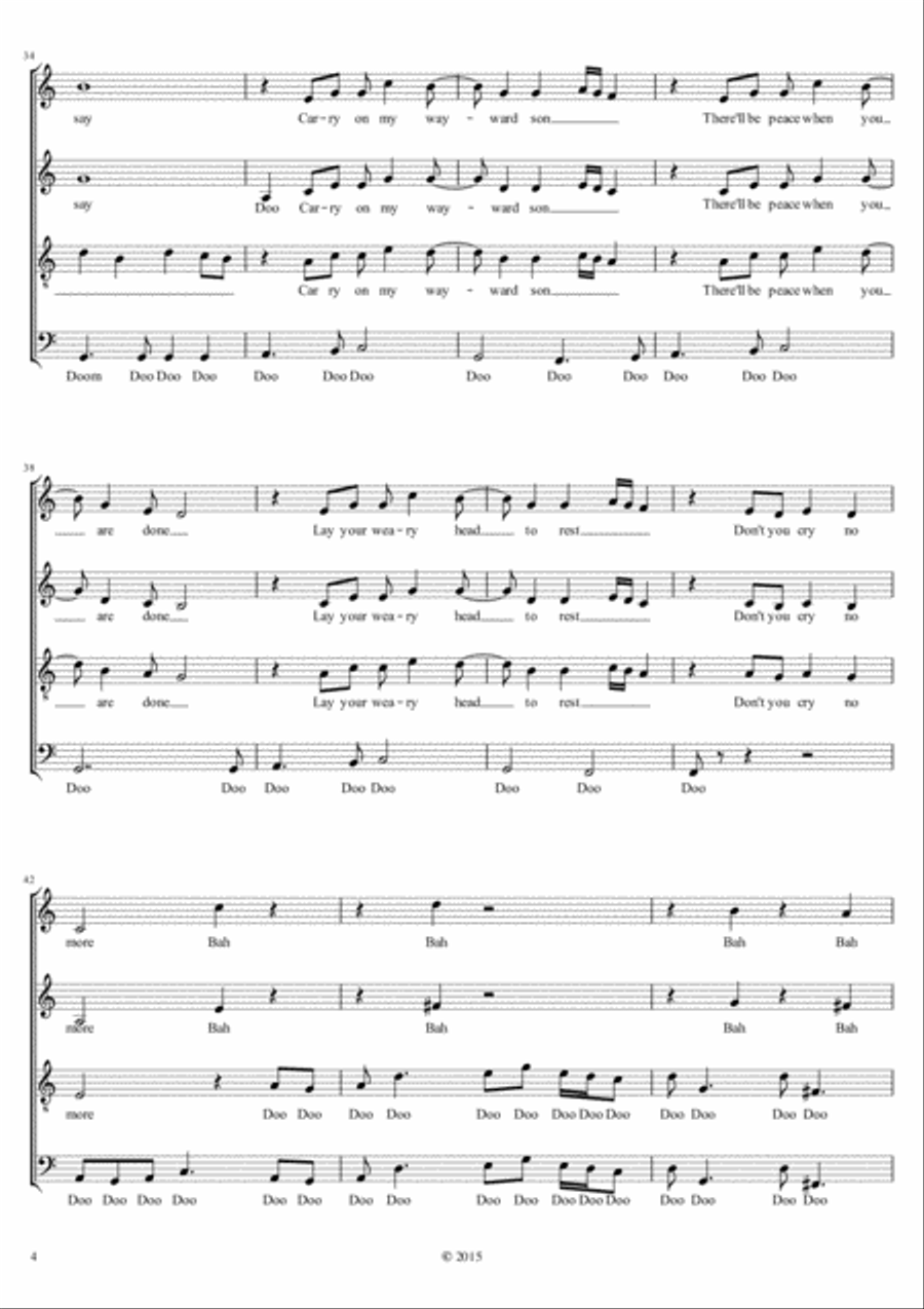Carry On Wayward Son Carry On Wayward Son 4-Part scores gallery preview page 4