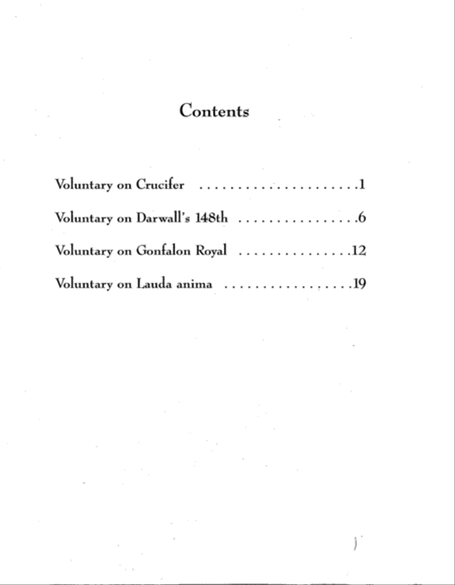 Four Hymn Voluntaries: Crucifer, Darwall's 148th, Gonfalon Royal, Lauda Anima Organ scores gallery preview page 4