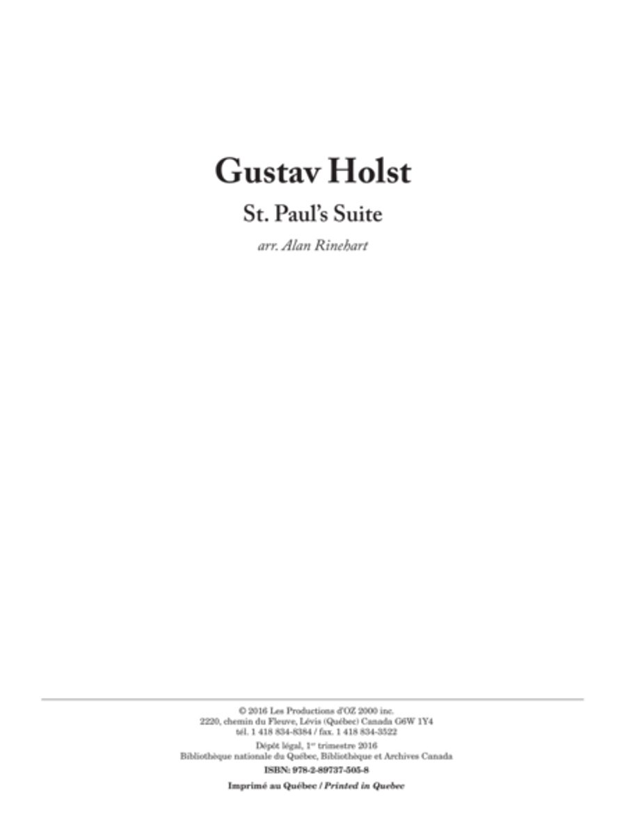 St. Paul’s Suite Guitar Ensemble scores gallery preview page 1